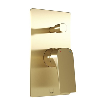 Vado Cameo Satin Brass 2 Outlet Manual Shower Valve With Diverter